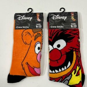 MUPPETS Fozzie/Animal Crew Socks 9-13 NEW